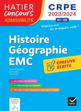 Imagem de HISTOIRE-GEOGRAPHIE-EMC- CRPE 2023-2024 - EPREUVE ECRITE D´ADMISSIBILITE