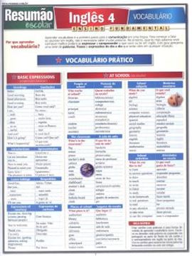 Imagem de RESUMAO - INGLES 4 VOCABULARIO