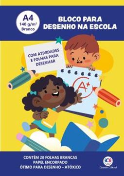Imagem de COLECAO LIVRO BLOCO DE DESENHO - BLOCO PARA DESENHO NA ESCOLA A4 140G BRANCO - COM ATIVIDADES E FOLHAS PARA DESENHAR