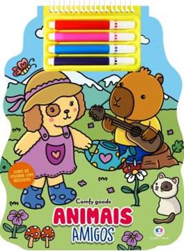 Imagem de ANIMAIS AMIGOS - COLORIR COM ADESIVOS E CANETINHAS